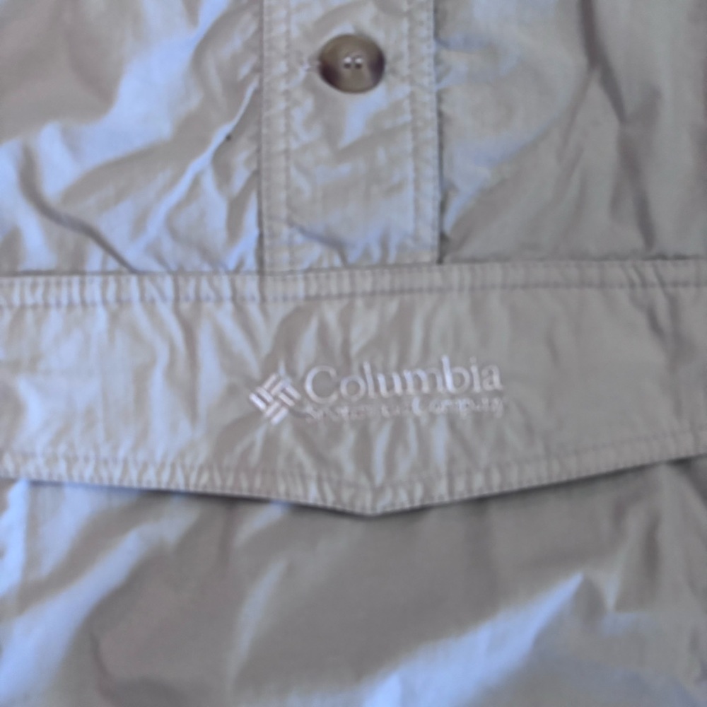 Columbia Women’s Pullover Beige Hooded Windbreaker - Picture 2 of 9